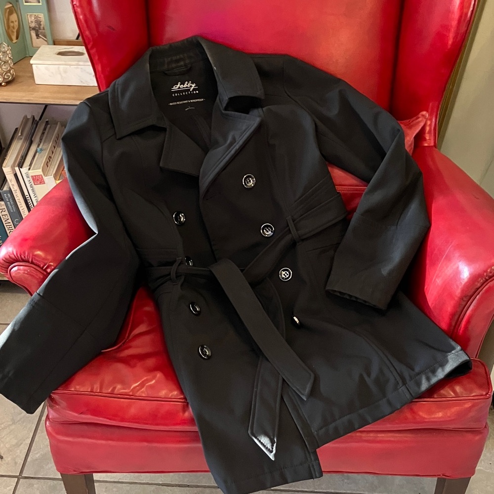 Chic Black Trench Coat by Shelby Collection